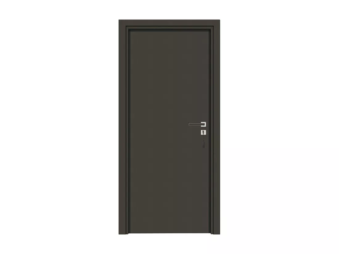 Bloc-porte pose fin de chantier collection Premium Miro, H.204 x l.93 cm, aspect cuir basalte, réversible
