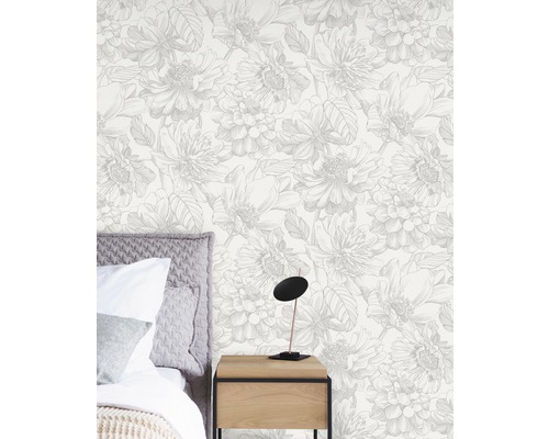 Vliesbehang 108233 Soft Blush Dalia grijs
