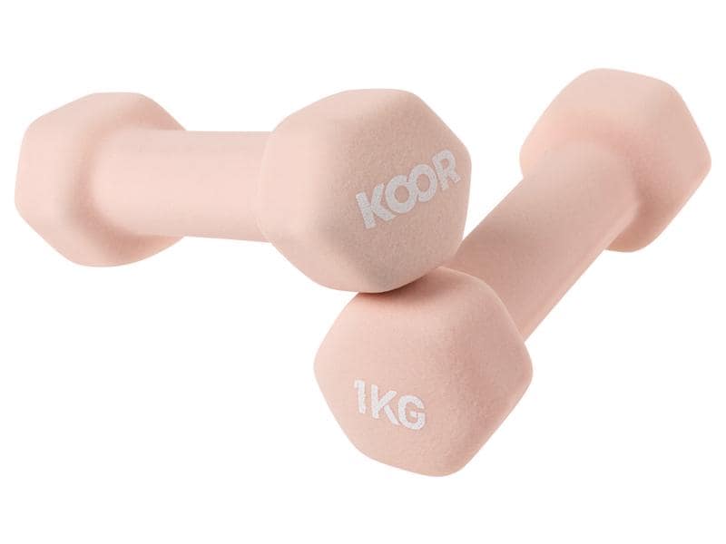 KOOR Kurzhantel-Set 1 kg, Caramel Ideal für das Training zu Hause