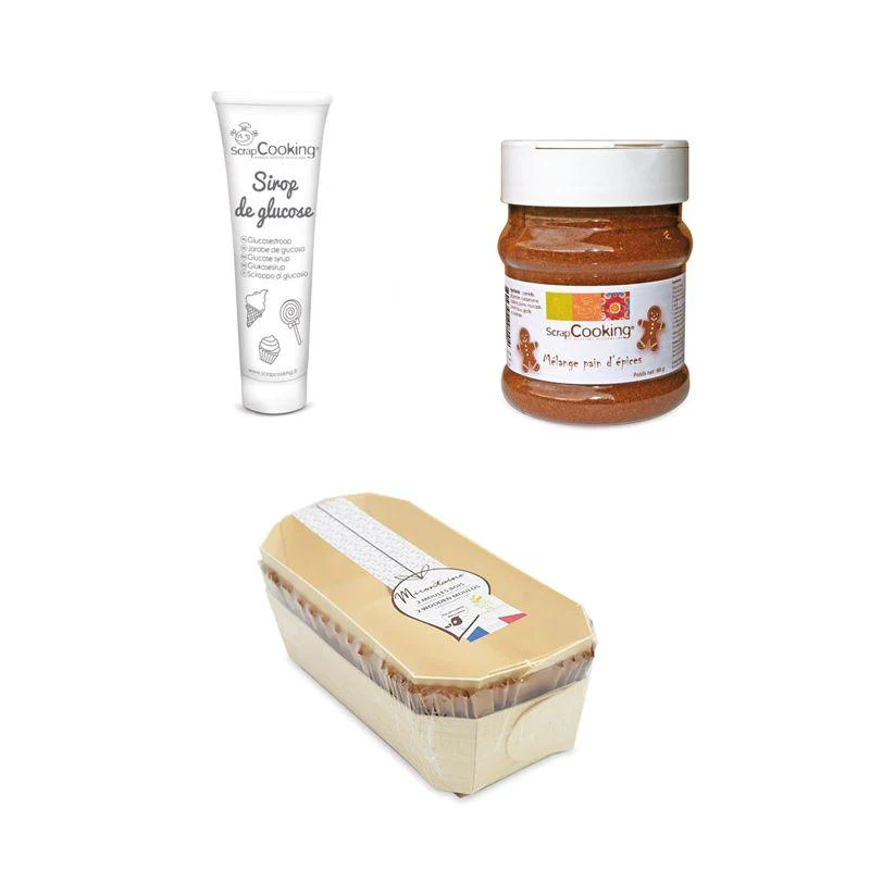 Coffret pain d'épices 2 moules bois 24 cm Scrapcooking