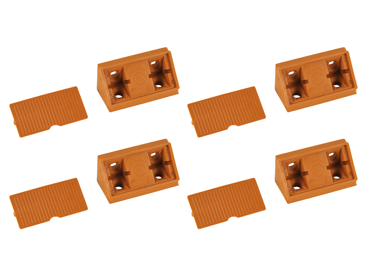 Obelink hoekverbinders met afdekkap - brown