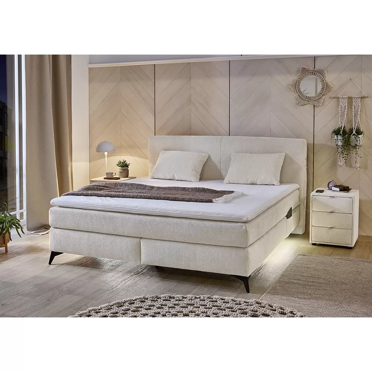 Boxspringbett Kimi Mix 180x200 Beige