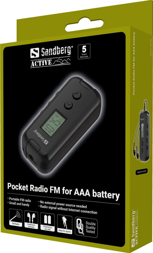 Sandberg Recharge 421-01 pocket FM radio