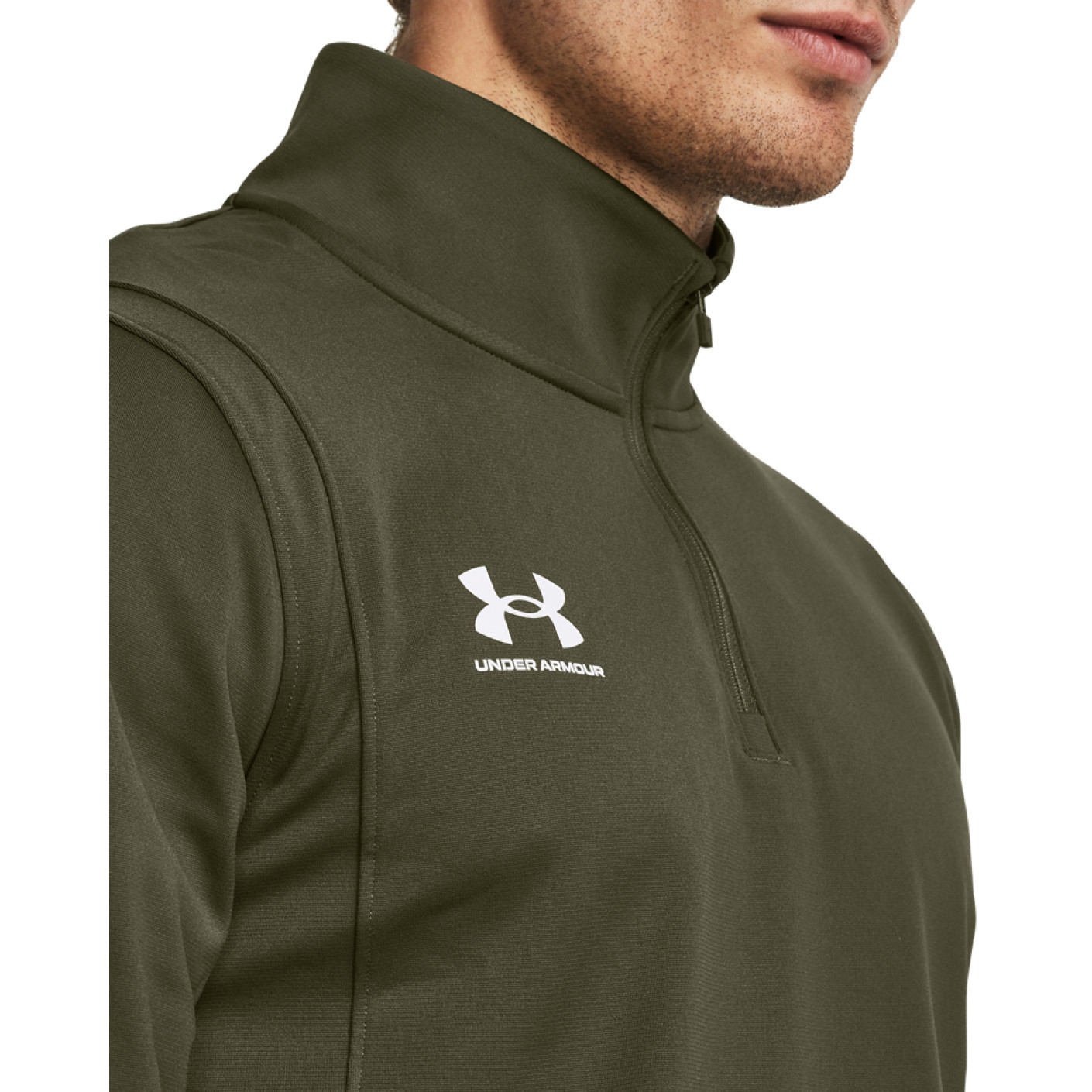 Under Armour Challenger Trainingstrui 1/4-Zip Olijfgroen Wit