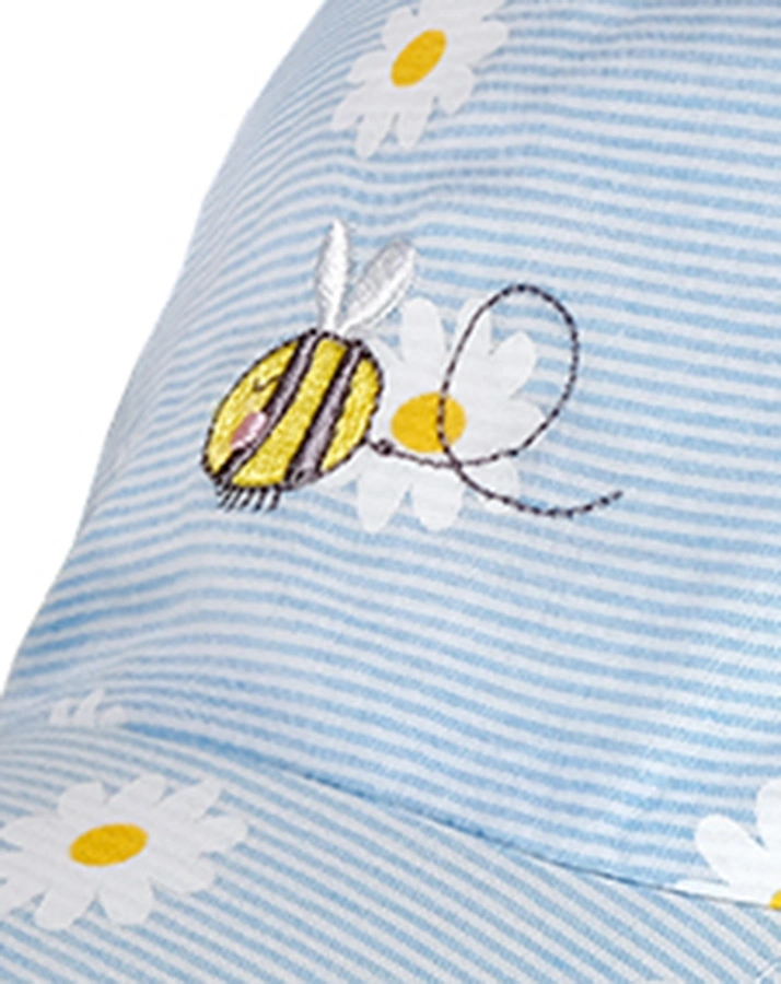 Basecap BEE IN LOVE in cerulean