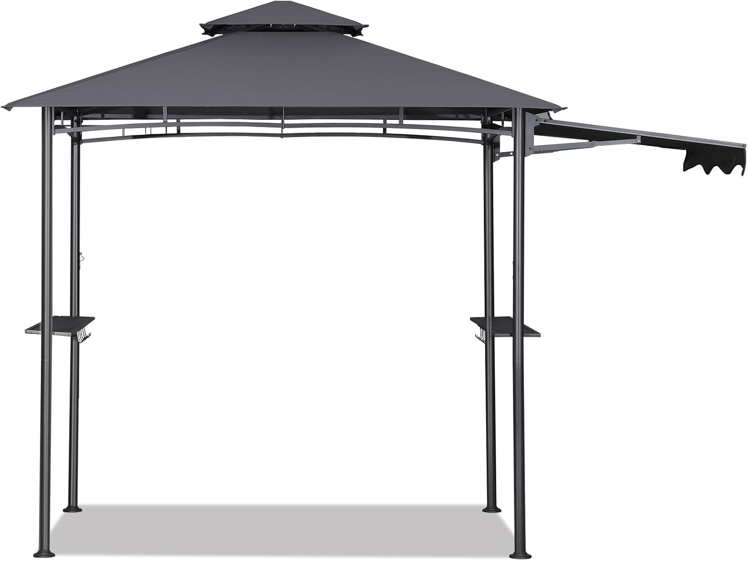 Sekey Grill Pavillon Wasserdicht 2.45 x 1.50m Gartenpavillon mit Markise, Sonnenschutz Gartenlauben Gartenzelt für Partys Picknick BBQ´s, UV-Schutz 50+, Grau