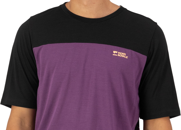 DIVERSION Herren-Merino-Kurzarmshirt  boysenberryblack  L