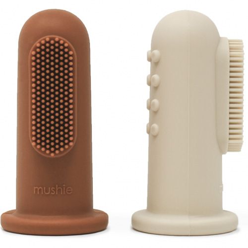 Mushie babytandenborstels sand & clay - 2st