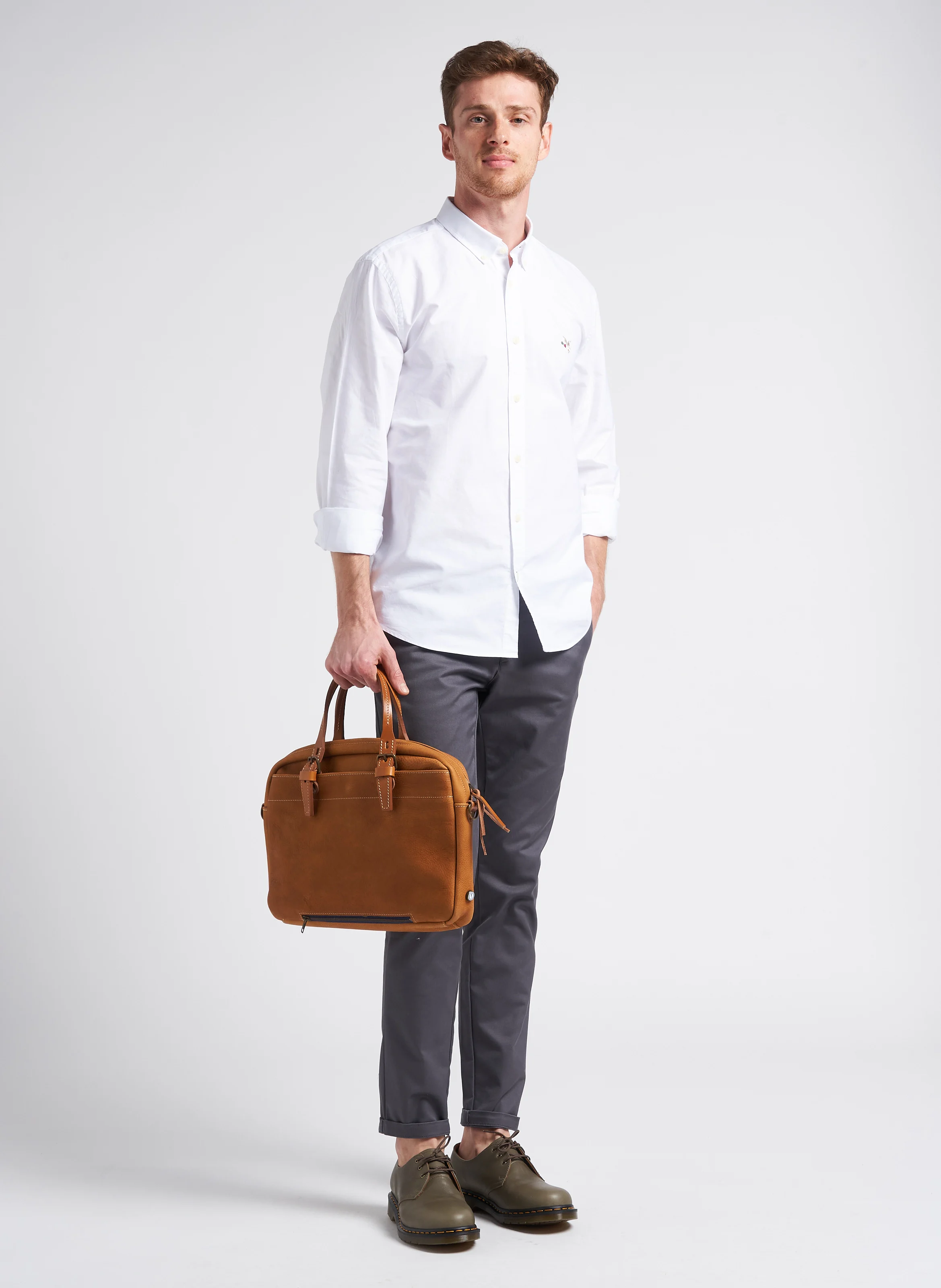 FOLDER - Sac ordinateur 100 cuir| Marron