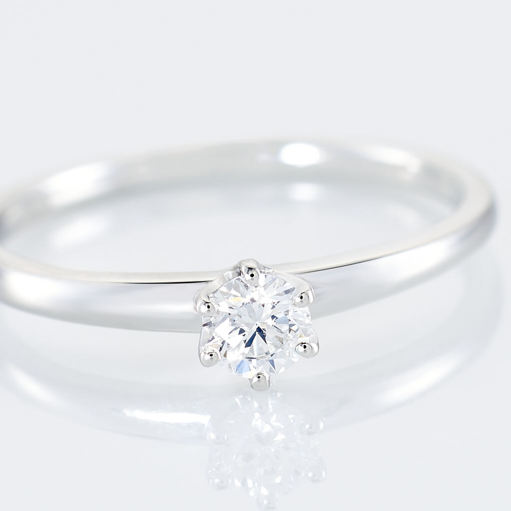 Bague Solitaire Natalia Or Blanc Diamant
