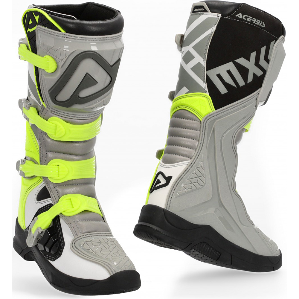 Acerbis - Bottes X-Team Gris / Jaune fluo