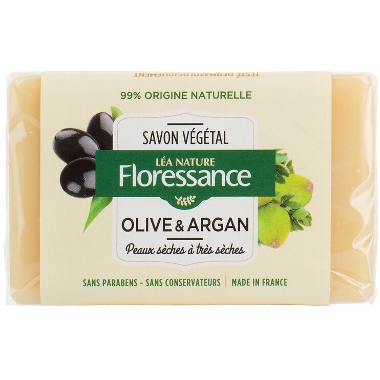 Savons végétals - Olive & argan - Peaux sèches à très sèches - Corps - 2 x 100 g