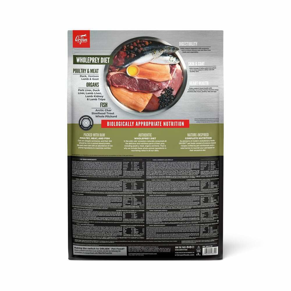 Orijen Whole Prey Tundra Cat - Kattenvoer - 5.4 Kilogram - vis, eend
