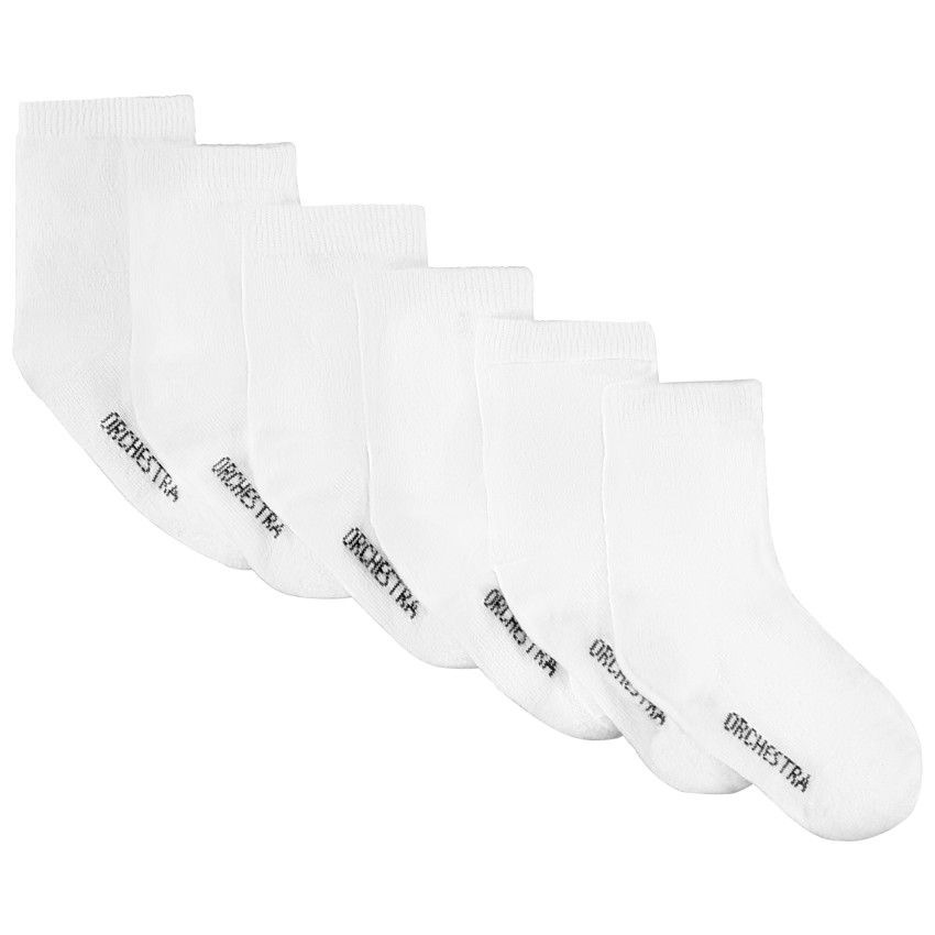 Lot de 6 paires de chaussettes unies blanches pour bébé garçon - Blanc