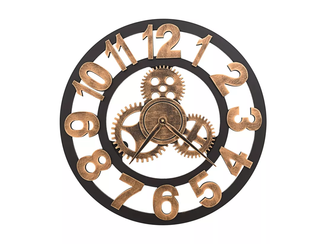 Horloge murale Métal 58 cm Doré et noir