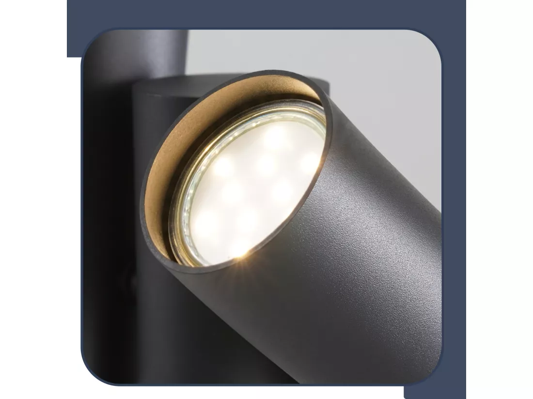 NETTLIFE Plafonnier 2 Spots de Plafond Noirs - GU10 Métal Moderne Pivotant 180°Intérieur MAX.25W pour Salon Couloir Chambre Cuisine (sans Ampoule)