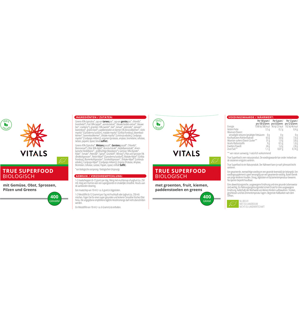 Vitals TrueSuperfood bio (400 gr)