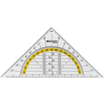 Equerre géométrique, hypoténuse: 140 mm