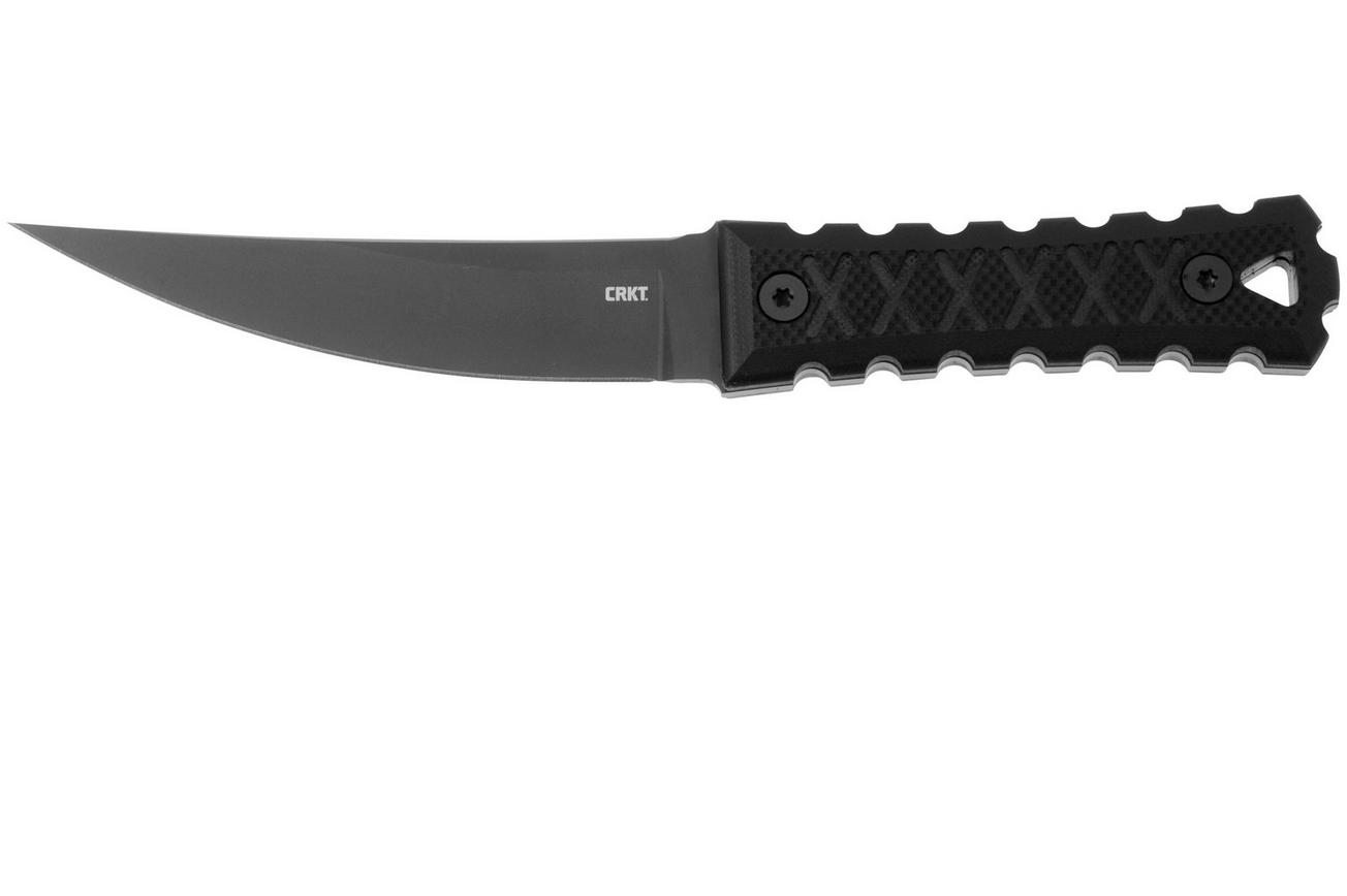 CRKT HZ4 2924 Black Titanium Nitride SK-5, Black G10, vaststaand mes, James Williams design