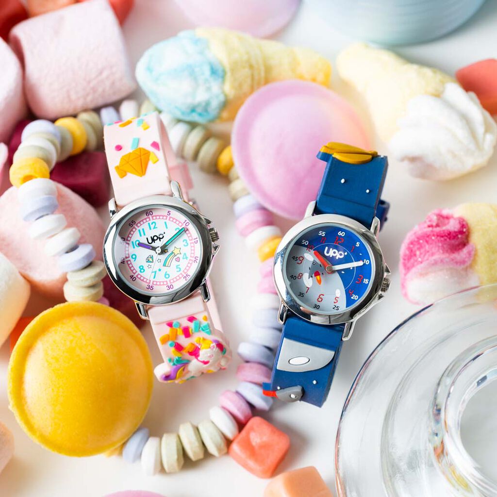 Montre Upp Fuzzy Rose Et Blanc