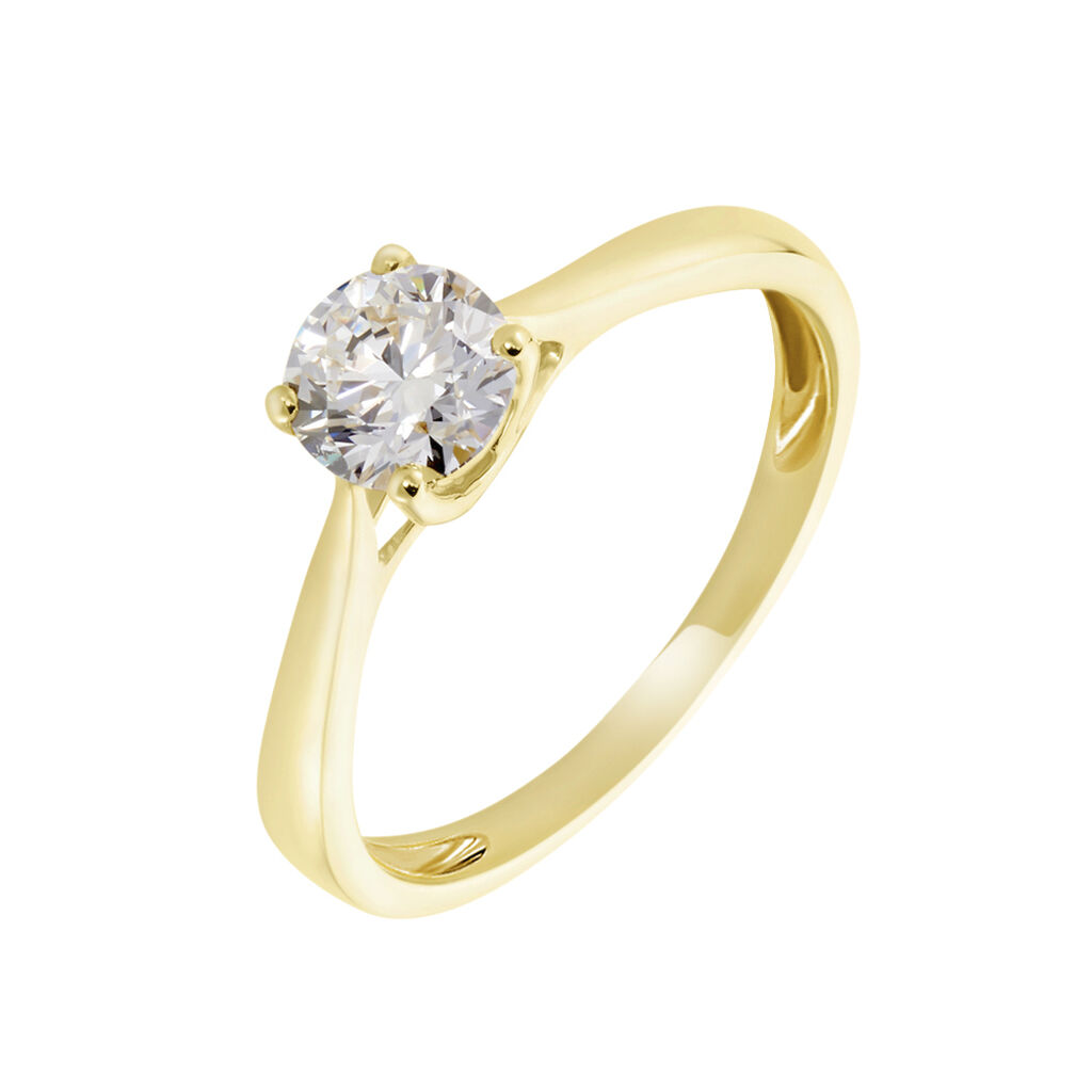 Bague Solitaire Fiona Or Jaune Diamant Synthetique