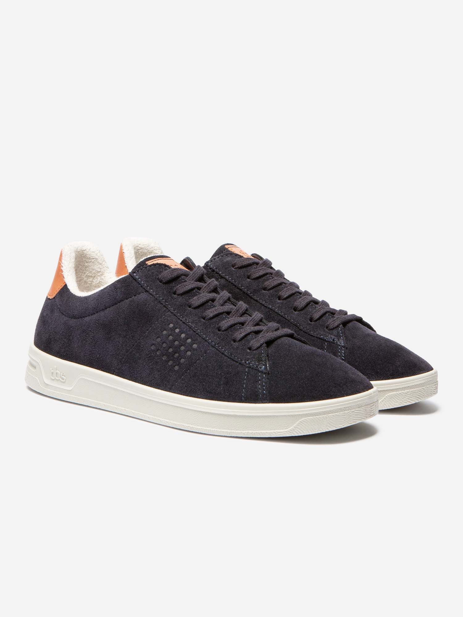 Baskets Homme Fabriquées En France Cuir Velours Marine
