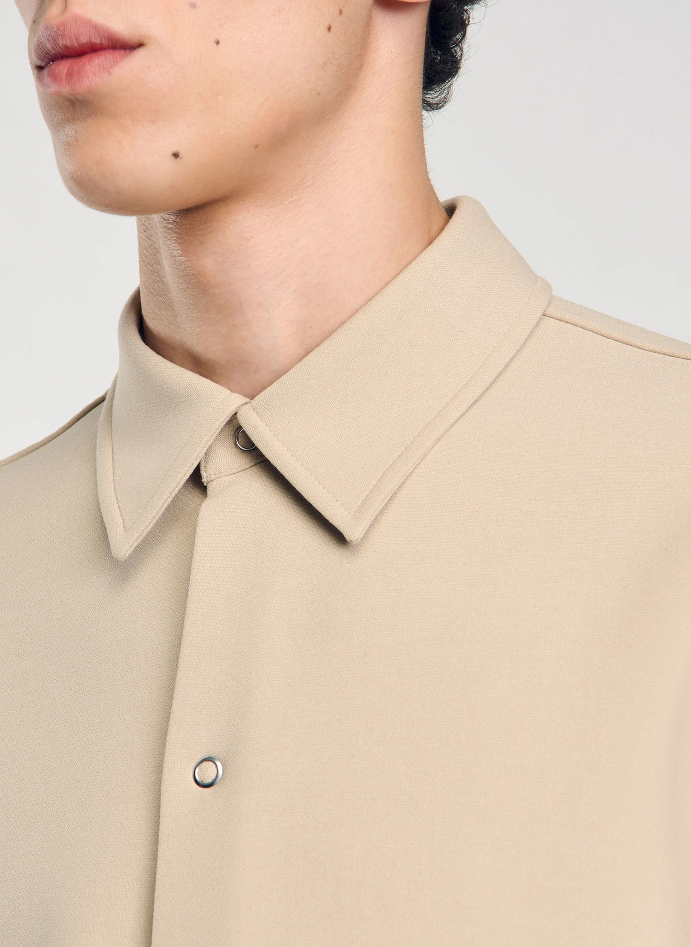 Chemise droite à col classique| Blanc