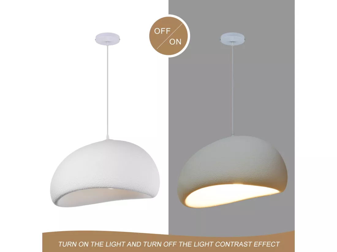 Lustre polyester suspension géométrique scandinave 30x20cm