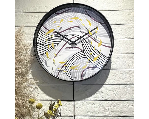 Koi wandklok, kunststof, grijs, Ø 30 cm