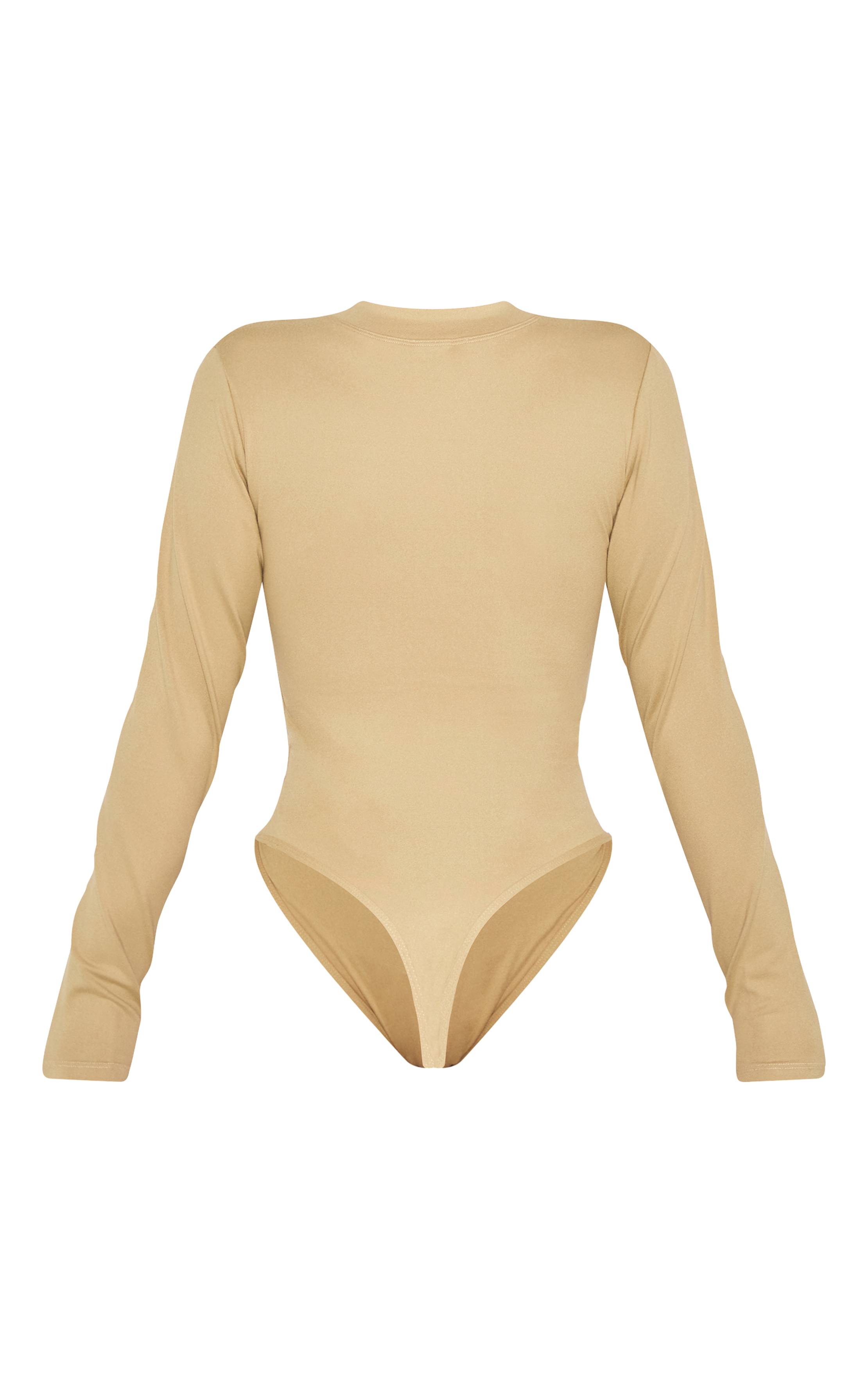 Gris Pierre Body Sculptant À Manches Longues