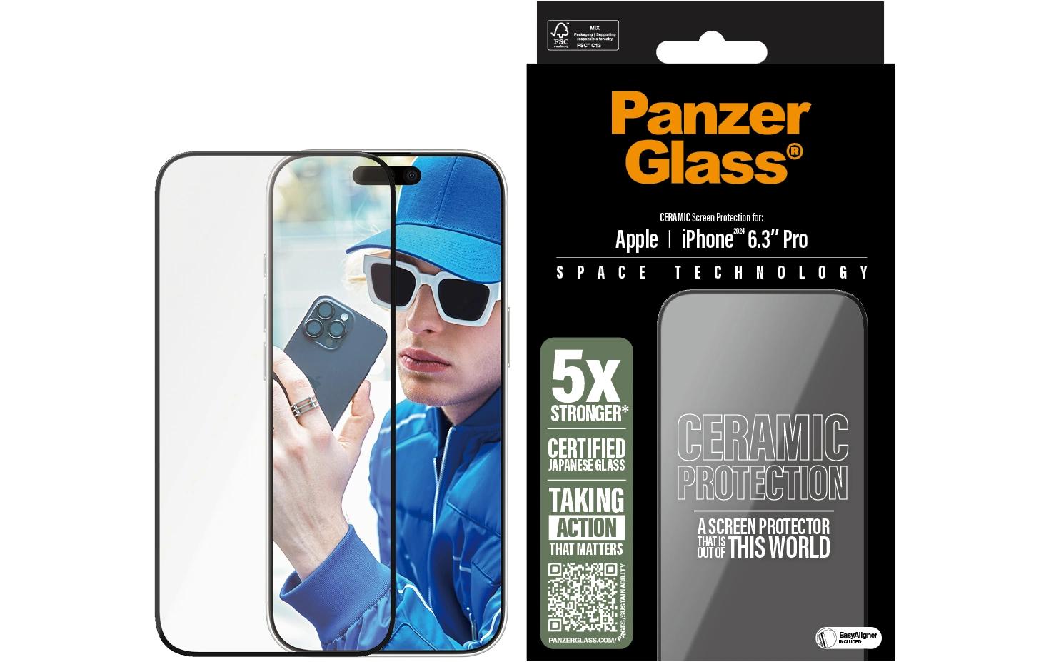 Displayschutz Ultra Wide Fit Ceramic iPhone 16 ProCeramic-Display-Schutzfolie für das Apple iPhone 16 Pro