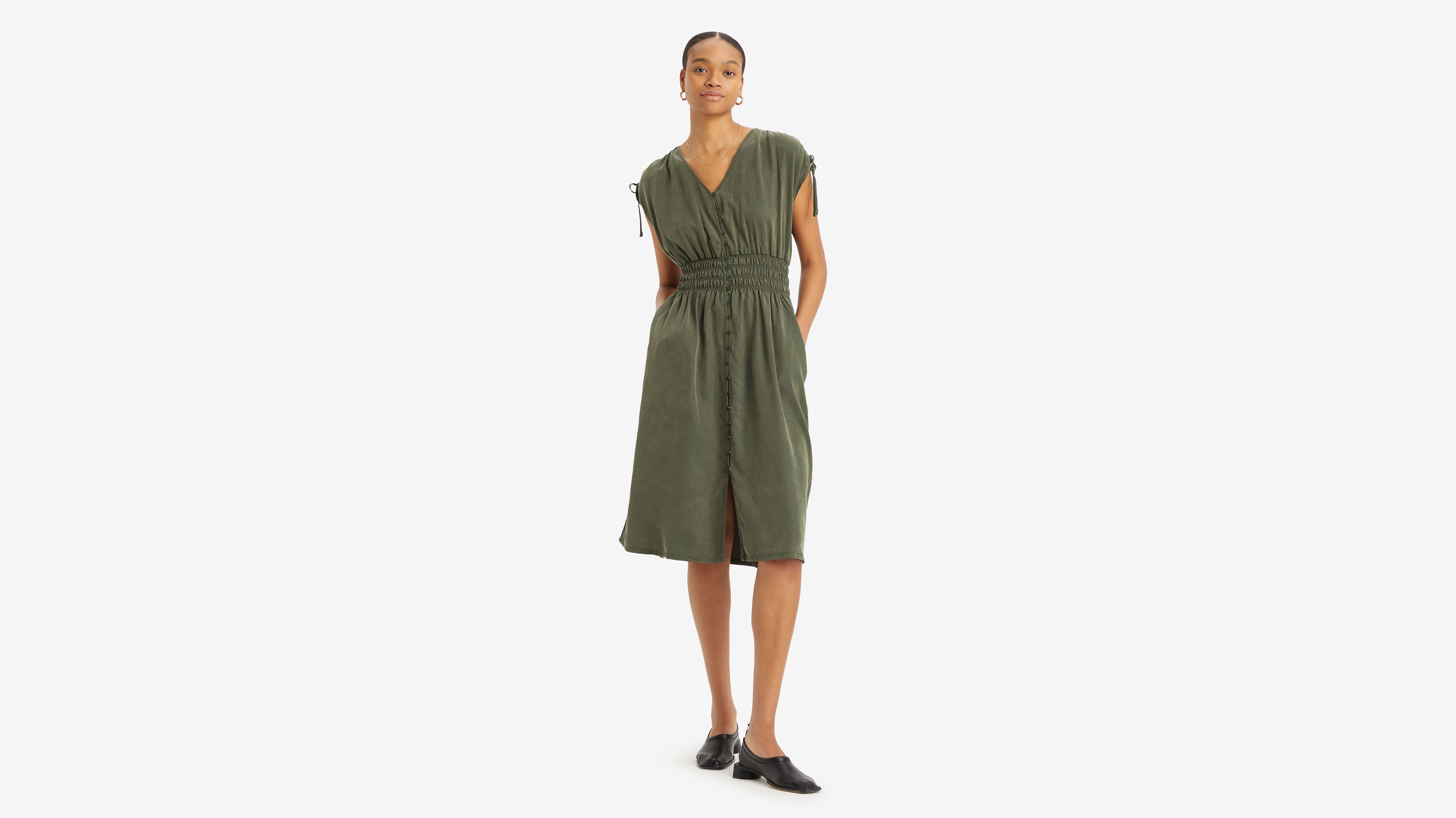 Robe mi-longue Betty - Deep Depths - Vert