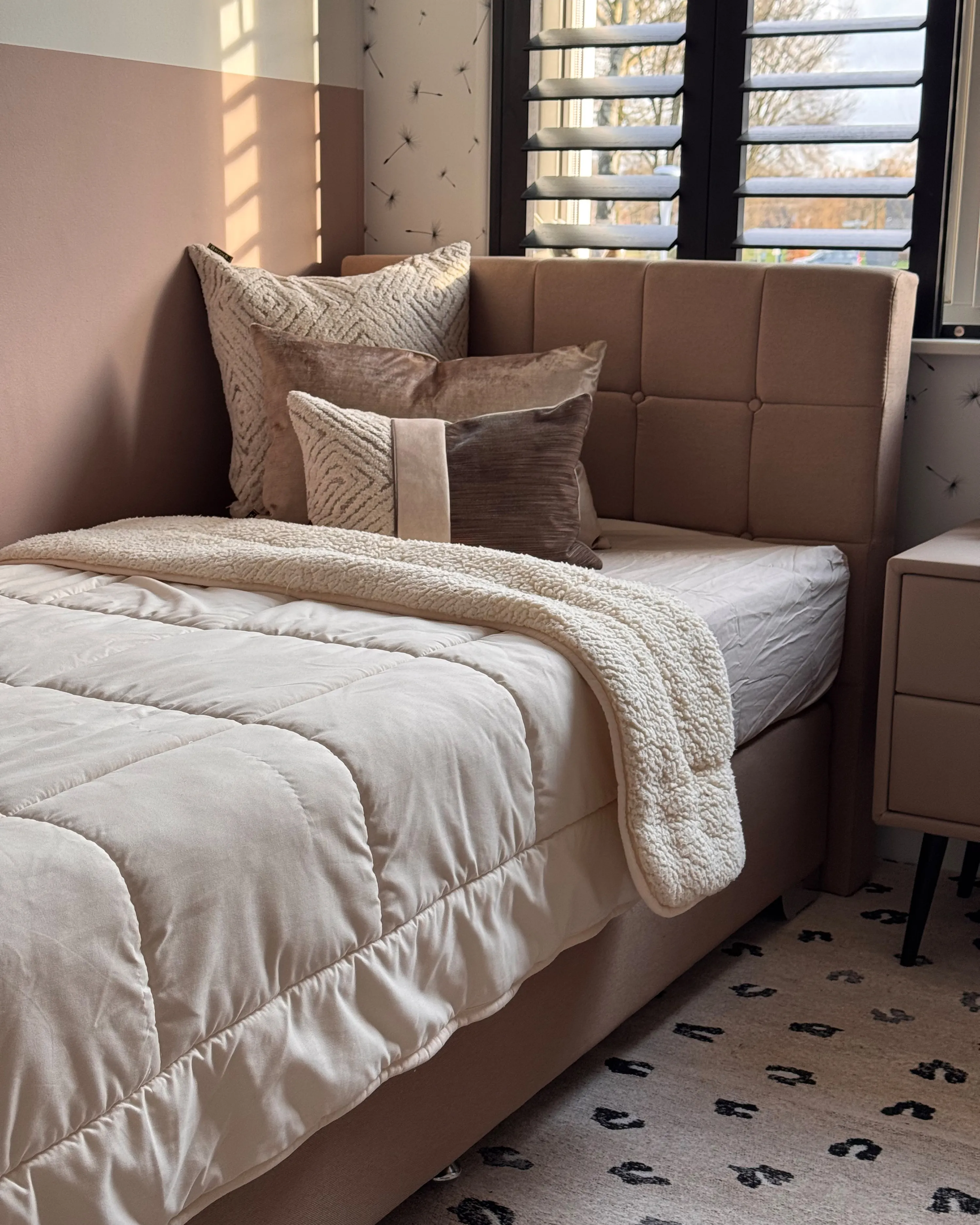 Boxspring Stof ADMIRAL 90 x 200 cm Zandbeige