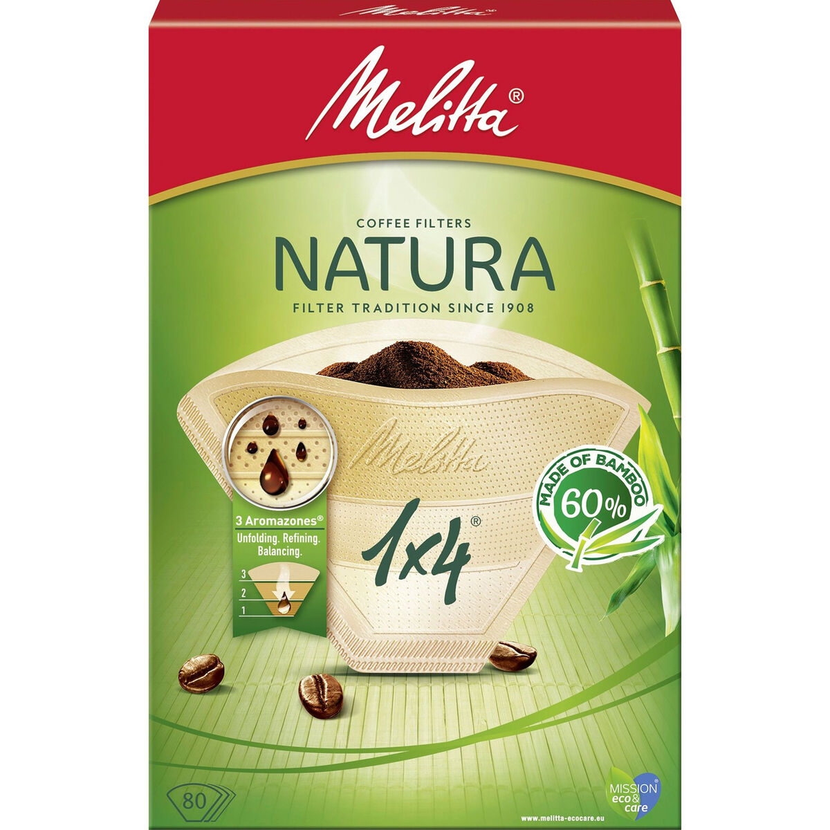 Kaffefilter 1x4/80 Hvit Natura