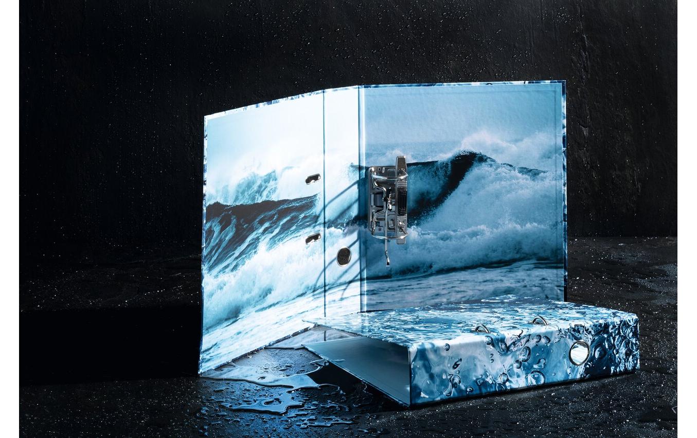 Ordner Water 7 cm, BlauMotivordner mit Hebelmechanik und Griffloch