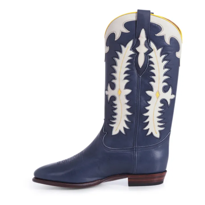Shiloh Heritage Boots Texas Calf | Bleu foncé