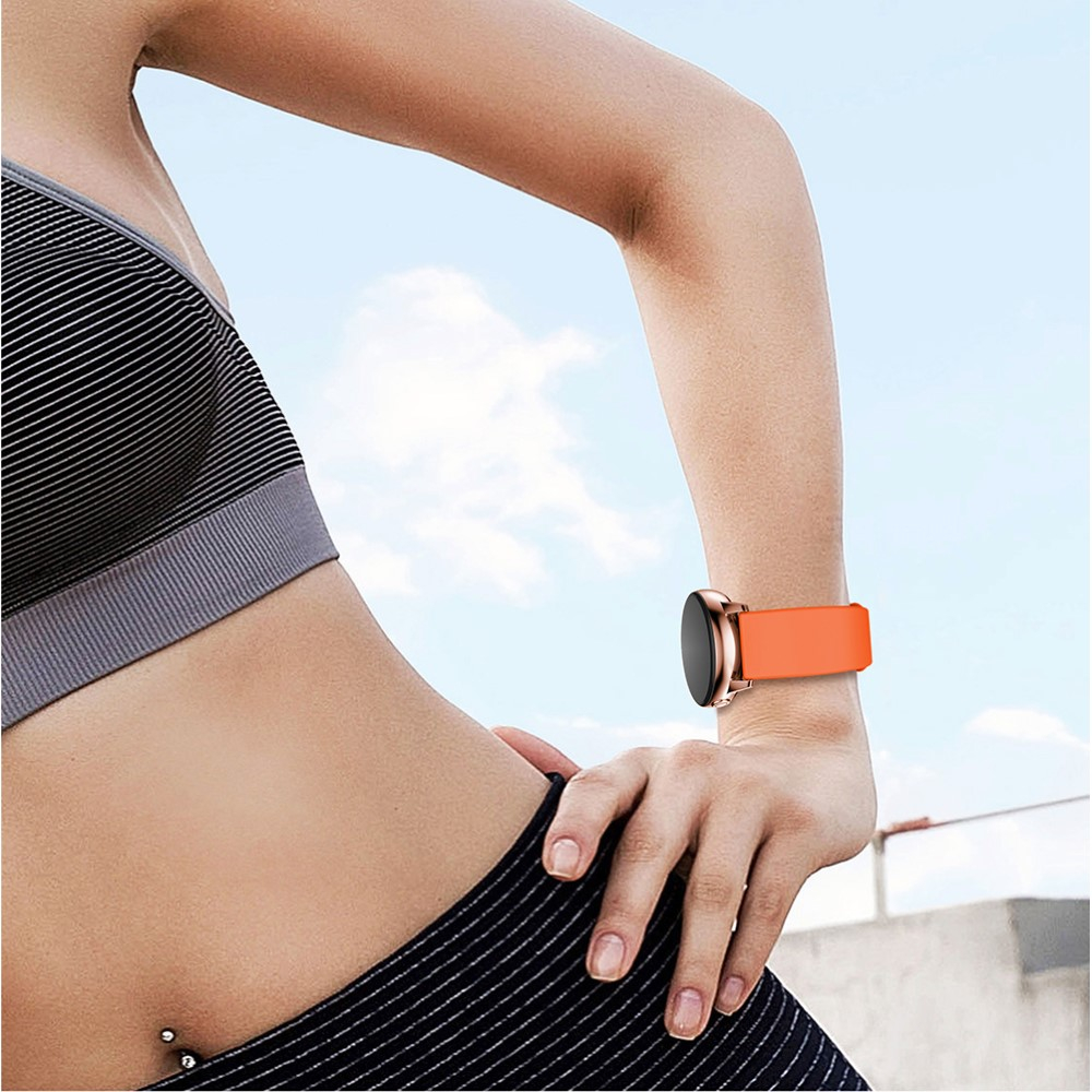 Samsung Galaxy Watch Active 2 (40mm) Silikon Sport Armband mit Dornschliesse (Gelenkumfang: 155-195mm) - Orange