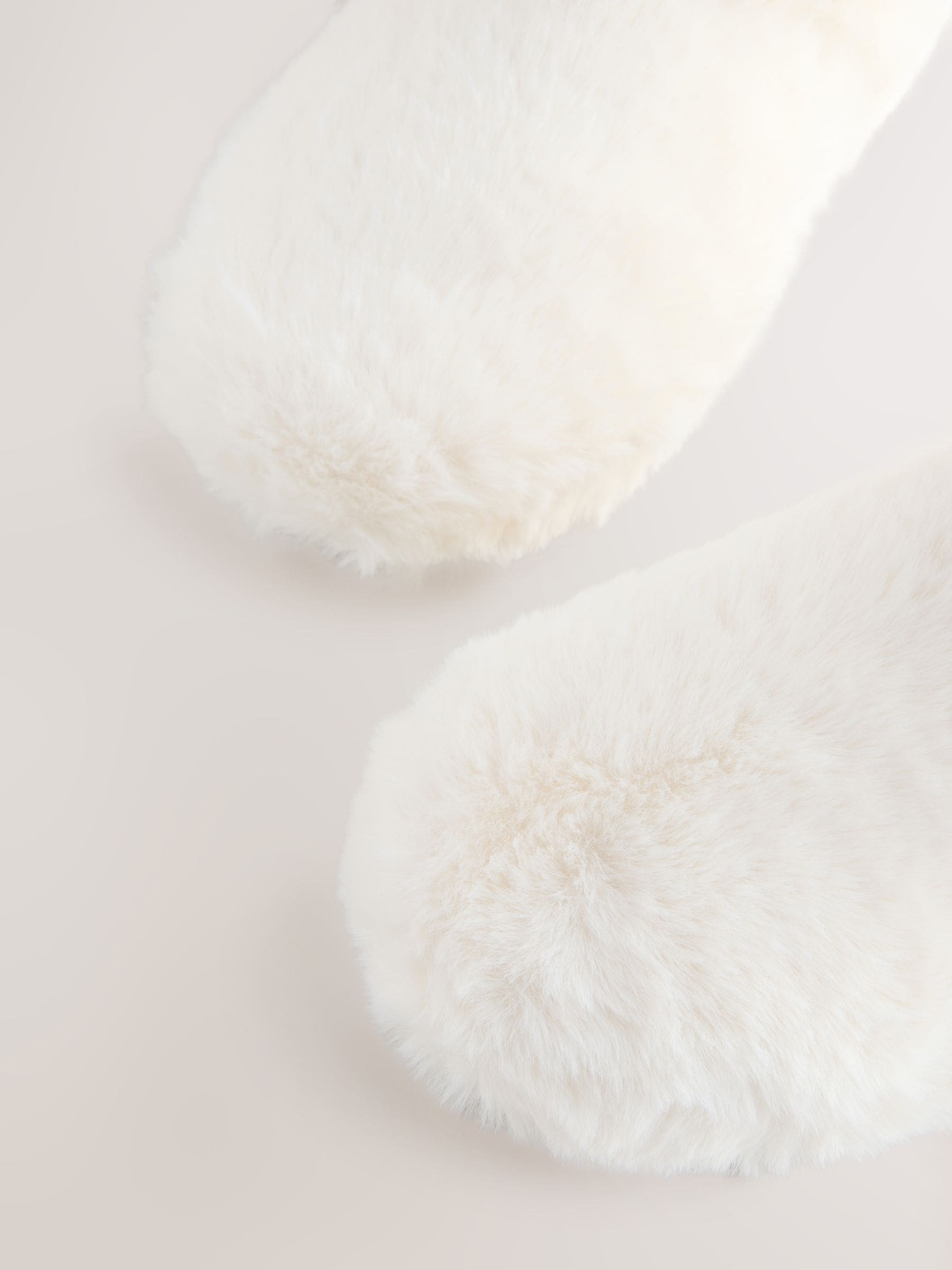 Wit - Pantoffellaarzen met imitatiebont