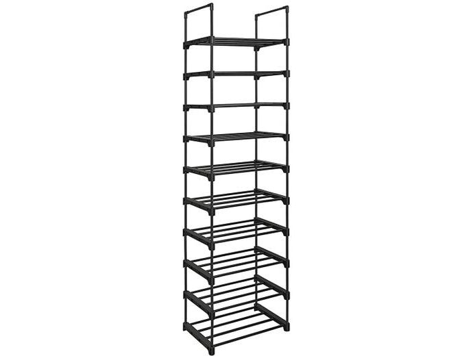 Songmics Schuhregal 30 cm x 174 cm, Schwarz Standregal