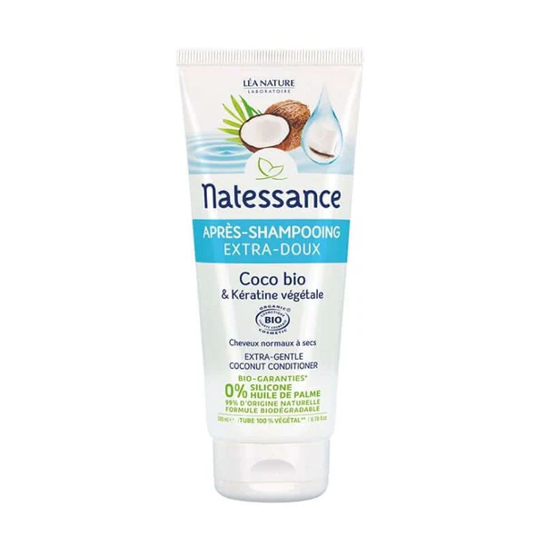 Natessance Après-Shampoing Extra-Doux Coco et Kératine Végétale 200 ml