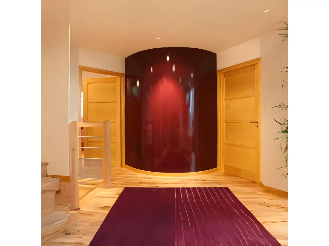 Porte nue, sans cadre, bois Erable, 63 cm, 4 panneaux, recouvrement