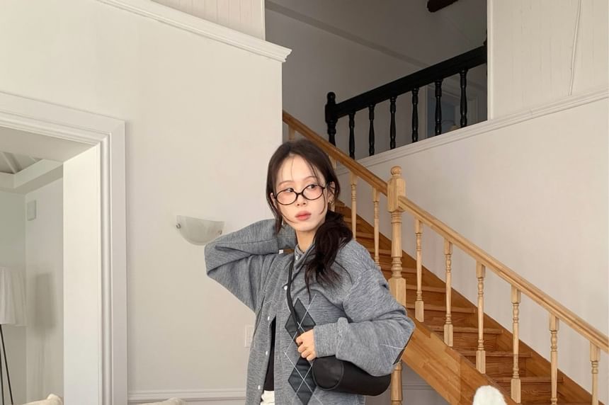 SeoulPop - Unisex Argyle Cardigan