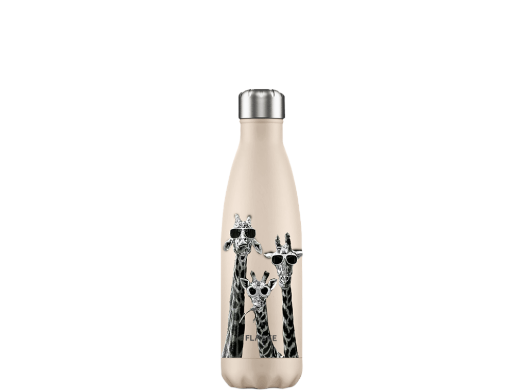 Flaske 500 ml  rvs drinkfles - giraffe