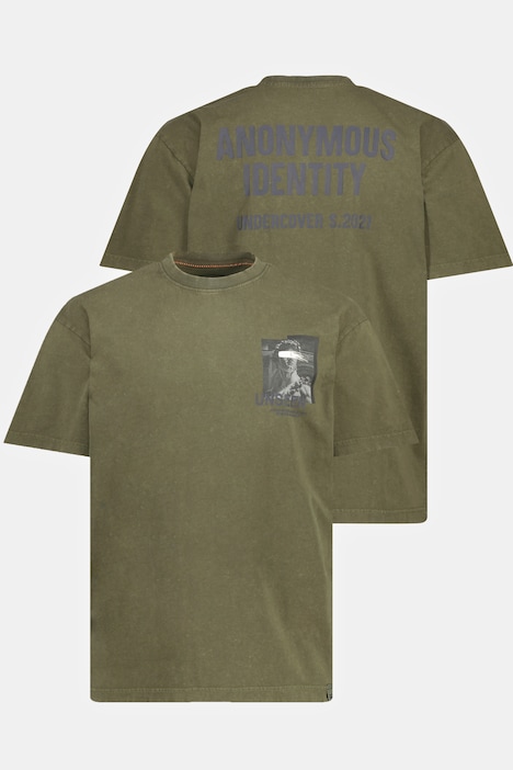 STHUGE T-Shirt, Halbarm, oversized, acid washed, Rückenprint, bis 8 XL