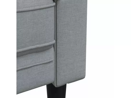 Canapé Chesterfield 2 places gris clair tissu