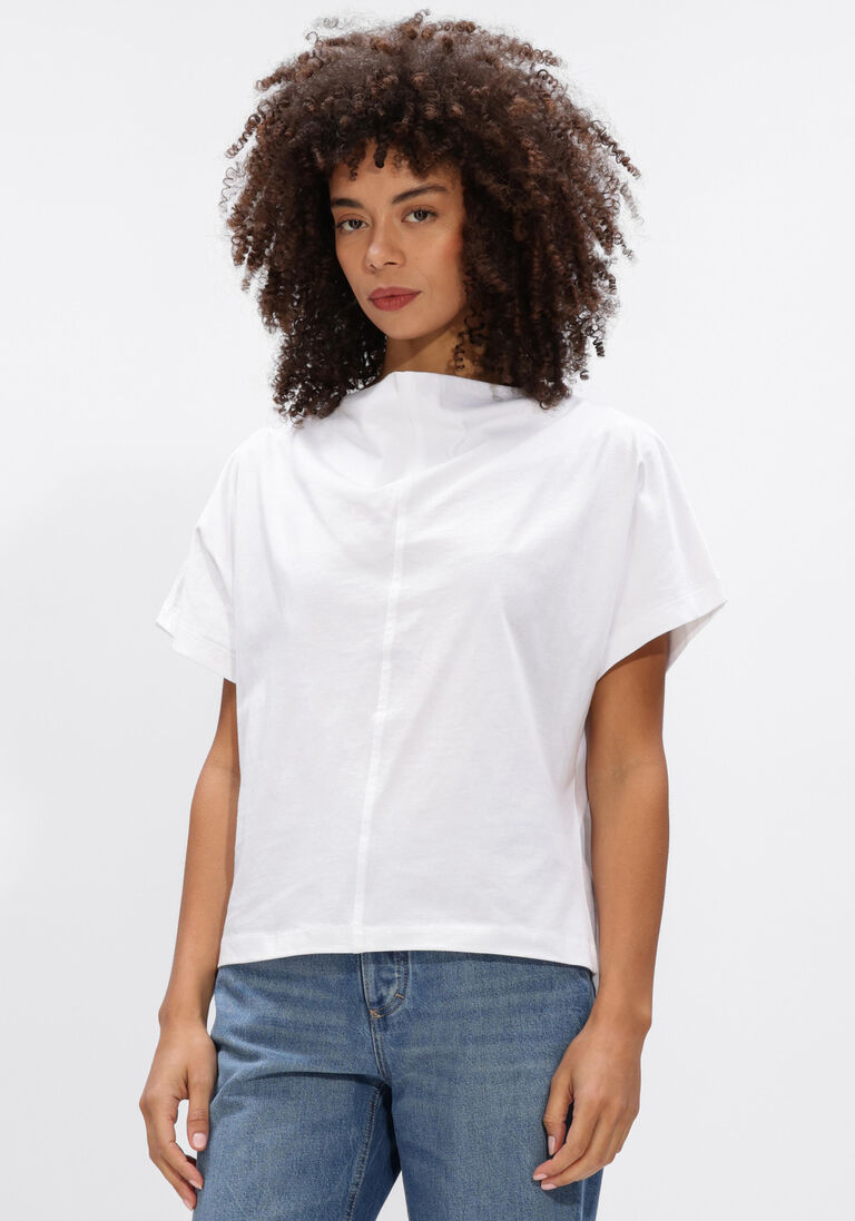 witte closed t-shirt draped neck t-shirt