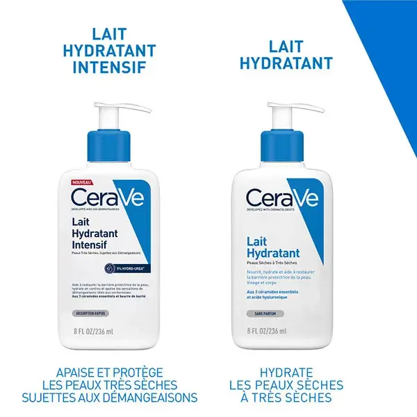 CeraVe Soins Lait Hydratant Intensif Peaux très sèches sujettes aux démangeaisons 236ml