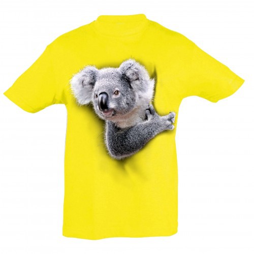 Camiseta Koala para Meninos, Amarela