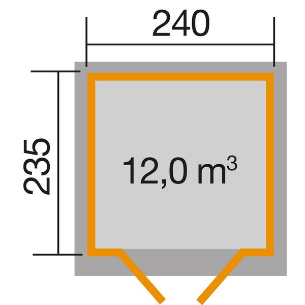 Weka Gartenhaus 122 Gr. 2, ca. B285/H249/T274