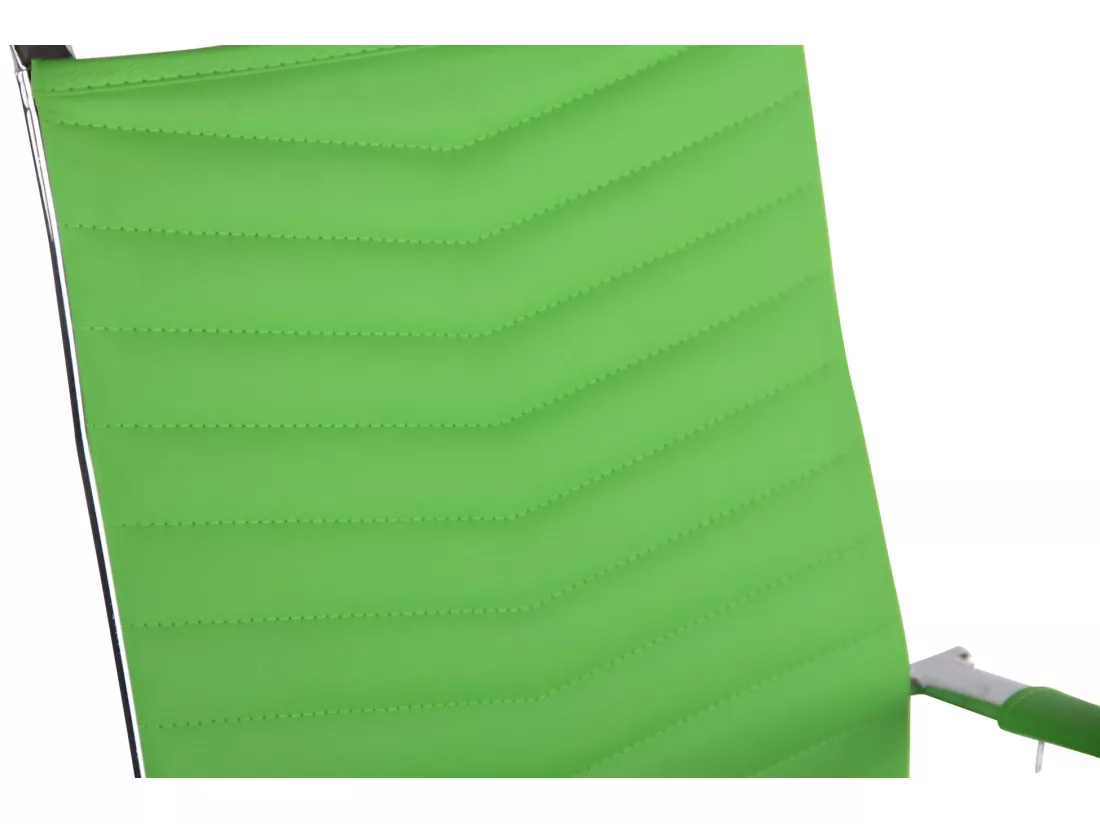 Chaise de bureau - Similicuir & Métal chromé - Vert - Batley